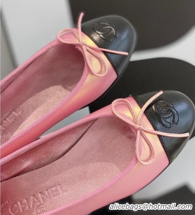 Grade Quality Chanel Lambskin Ballerinas with Bow Pink 012117