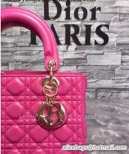 Promotional Dior Small Lady Dior Bag Sheepskin Leather CD6322 Rose Gold