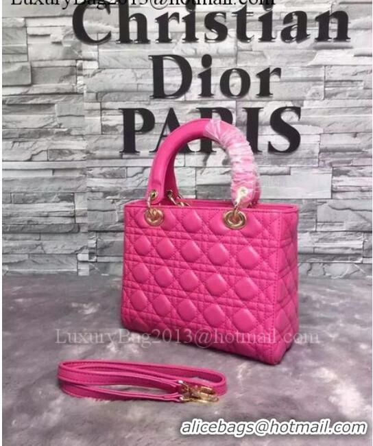 Promotional Dior Small Lady Dior Bag Sheepskin Leather CD6322 Rose Gold