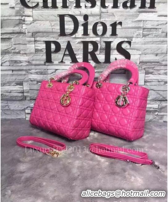 Reasonable Price Dior Small Lady Dior Bag Sheepskin Leather CD6322 Rose Silver