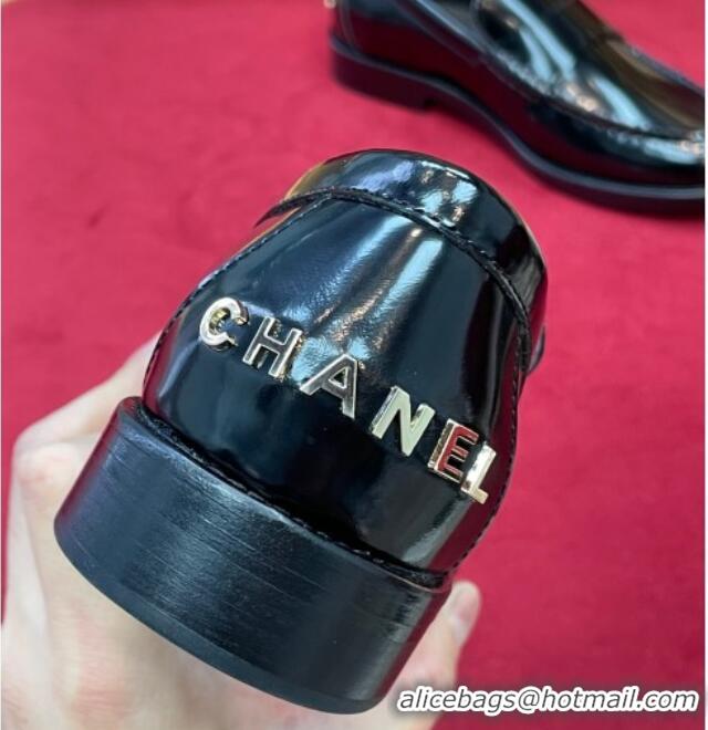 Popular Style Chanel Patent Calfskin Loafers G39190 Black