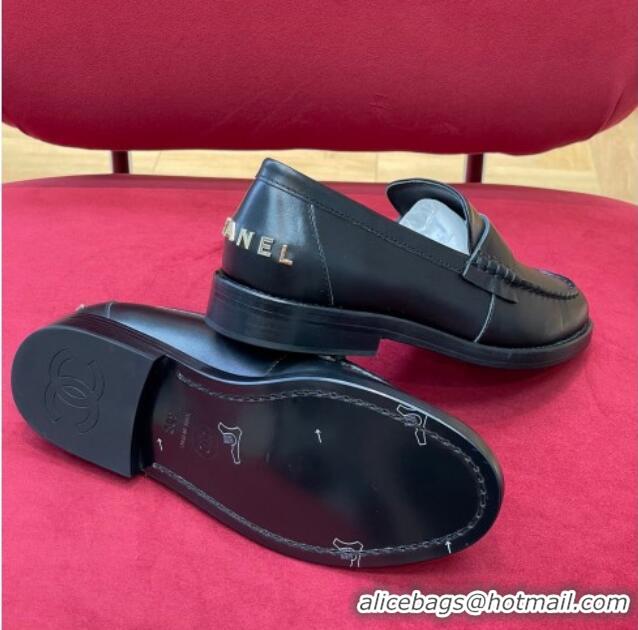 Good Looking Chanel Shiny Calfskin Loafers G39190 Black