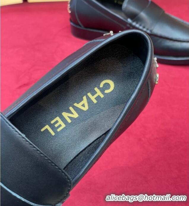 Good Looking Chanel Shiny Calfskin Loafers G39190 Black