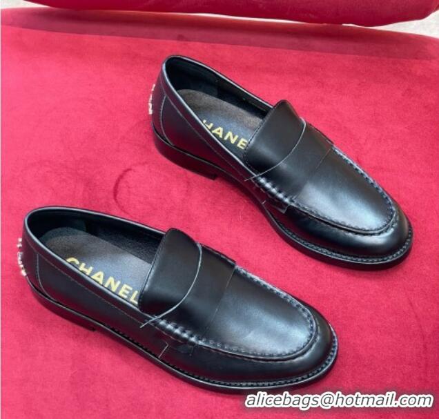 Good Looking Chanel Shiny Calfskin Loafers G39190 Black