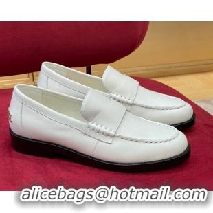 Top Grade Chanel Shiny Calfskin Loafers G39190 White