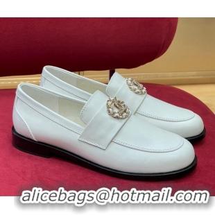 Best Product Chanel Shiny Calfskin and Suede Loafers G39606 White