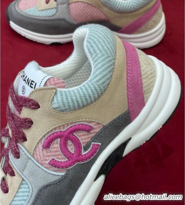 Low Cost Chanel Fabric Sneakers G39597 Gray/Pink