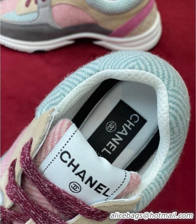 Low Cost Chanel Fabric Sneakers G39597 Gray/Pink