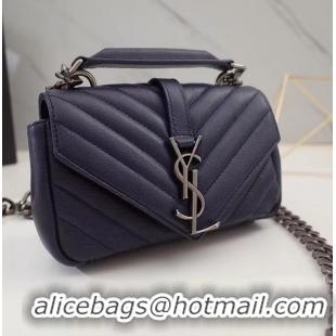 ​Top Grade Saint Laurent Monogram Baby Chain Bag 392736 Navy Blue