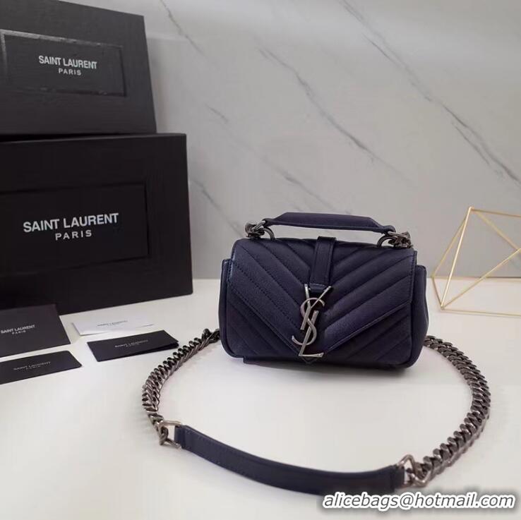 ​Top Grade Saint Laurent Monogram Baby Chain Bag 392736 Navy Blue