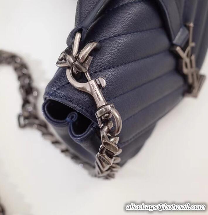 ​Top Grade Saint Laurent Monogram Baby Chain Bag 392736 Navy Blue