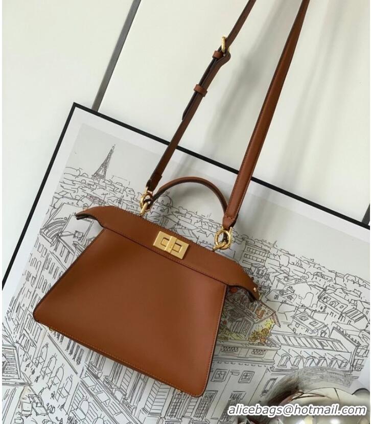 Good Product Fendi Peekaboo Iseeu Small leather bag 8BN327A Brown