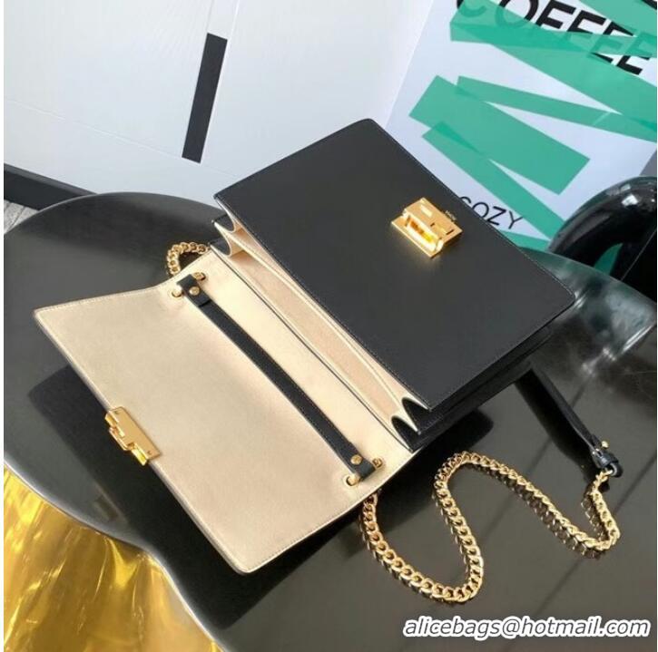 Top Design FENDI Kan I Black leather bag 8BT315 black