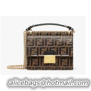 Reasonable Price FENDI Kan I Black leather bag 8M0417 black