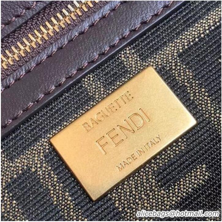 Popular Style FENDI Baguette Brown fabric bag 8BR600