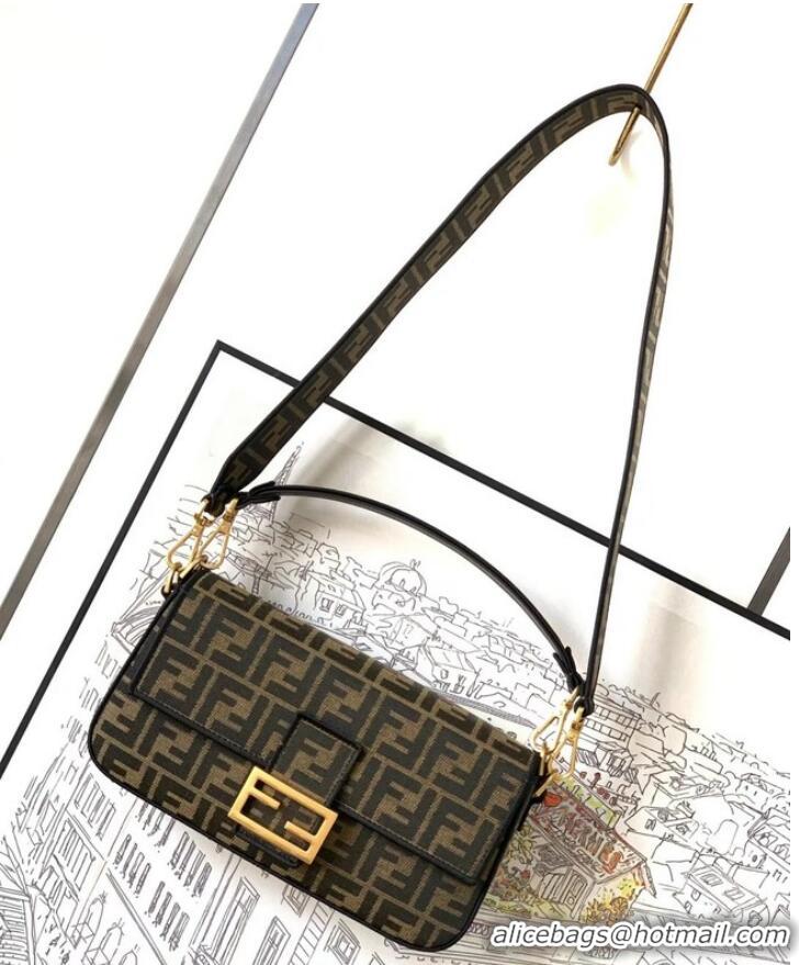 Popular Style FENDI Baguette Brown fabric bag 8BR600