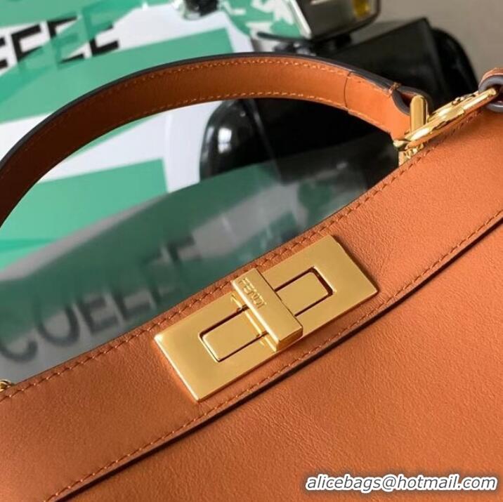 Top Quality FENDI Peekaboo ISeeU Medium leather bag 8BN321 brown