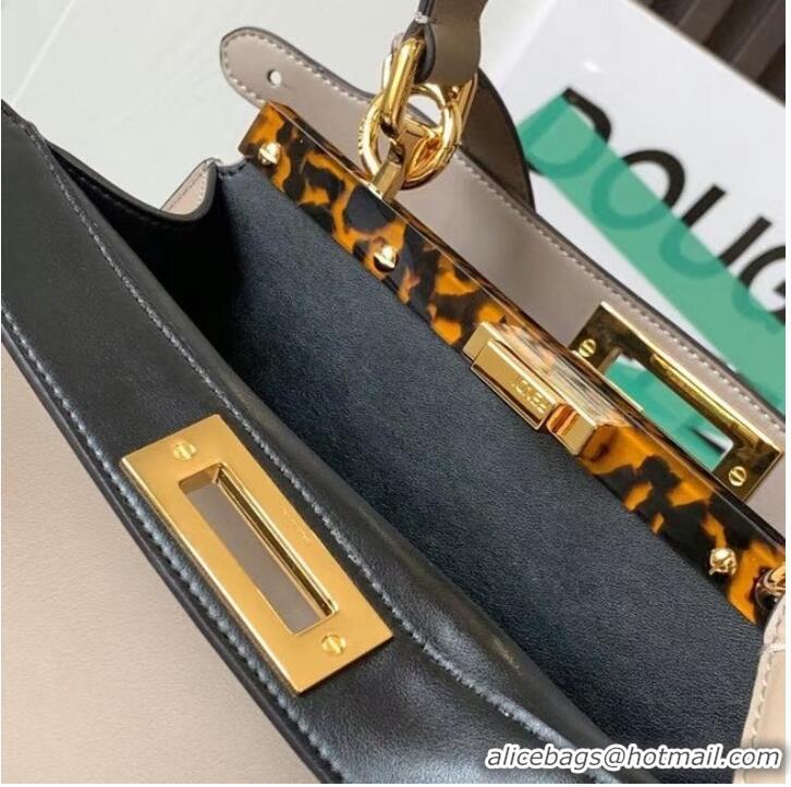 Affordable Price FENDI Peekaboo ISeeU Medium leather bag 8BN321A gray