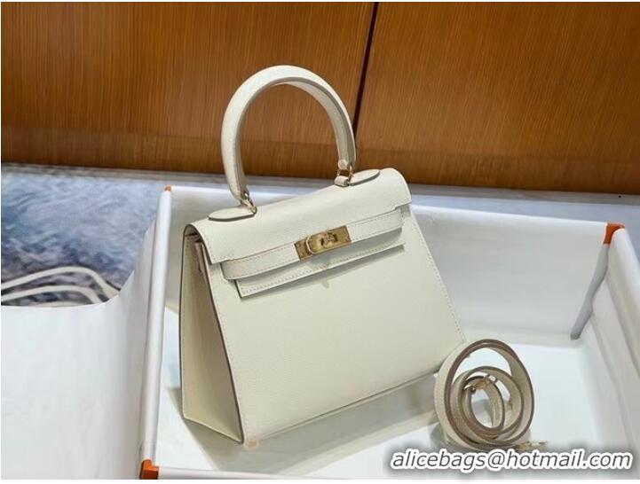 Traditional Specials Hermes Kelly 20cm Shoulder Bags Epsom KL2750 White&gold