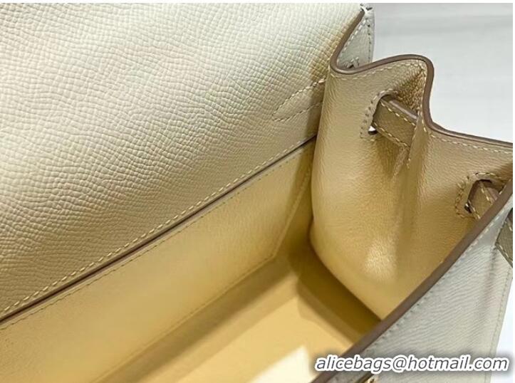 Traditional Specials Hermes Kelly 20cm Shoulder Bags Epsom KL2750 White&gold