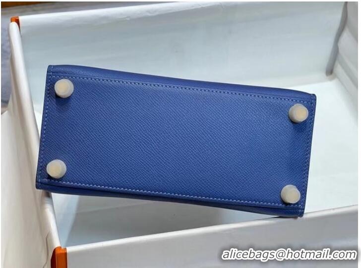 Good Product Hermes Kelly 20cm Shoulder Bags Epsom KL2750 blue&gold