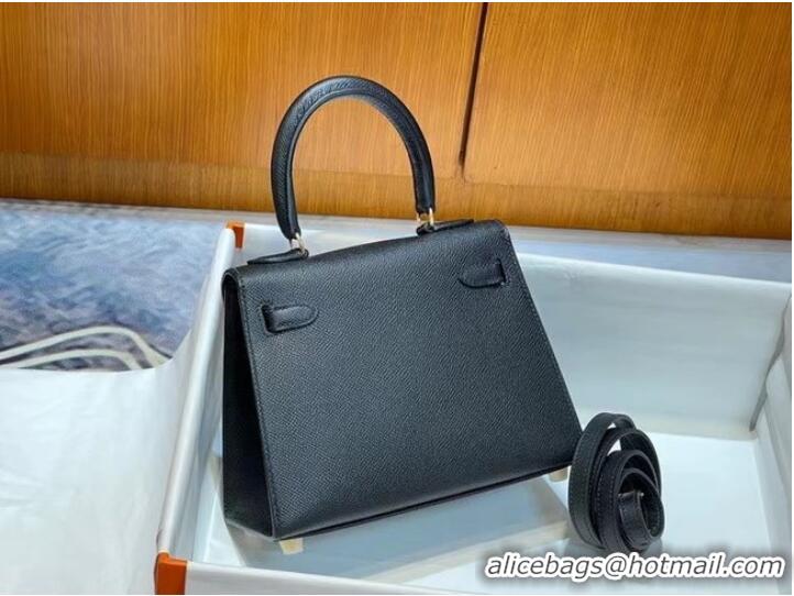 Top Design Hermes Kelly 20cm Shoulder Bags Epsom KL2750 black&gold