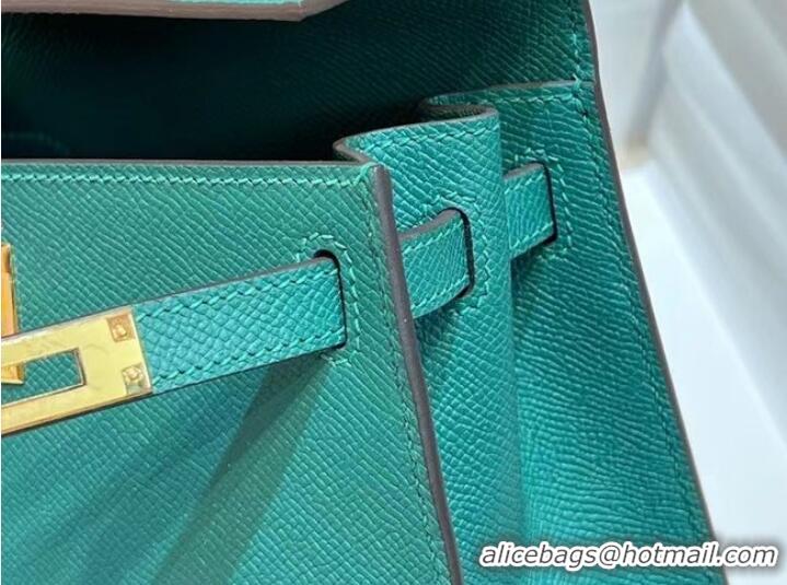 Famous Brand Hermes Kelly 20cm Shoulder Bags Epsom KL2750 Lake green&gold