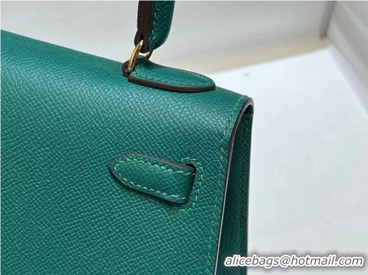 Famous Brand Hermes Kelly 20cm Shoulder Bags Epsom KL2750 Lake green&gold