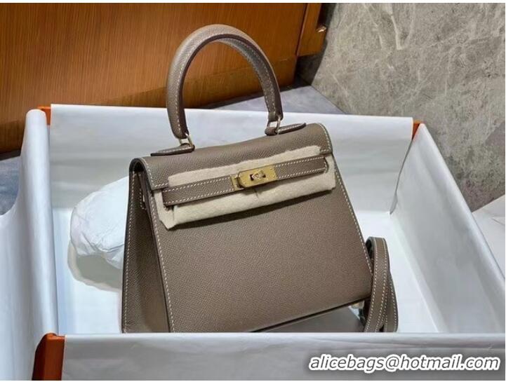 Sophisticated Hermes Kelly 20cm Shoulder Bags Epsom KL2750 gray&gold