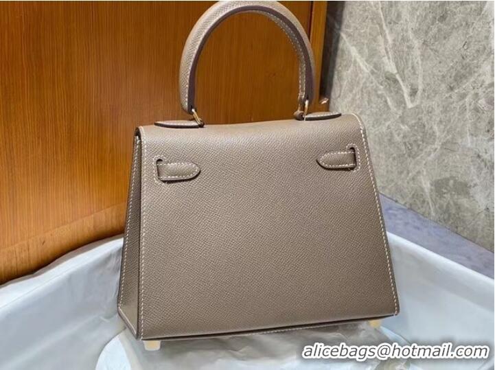 Sophisticated Hermes Kelly 20cm Shoulder Bags Epsom KL2750 gray&gold