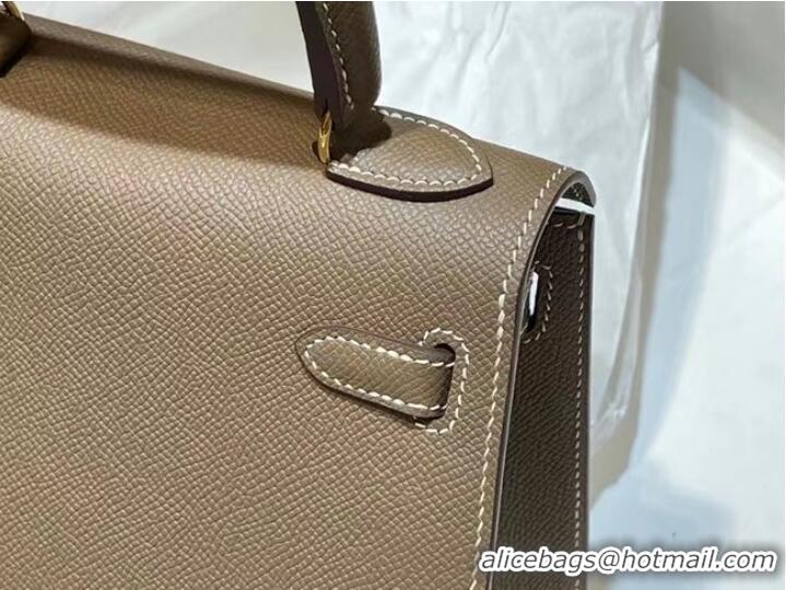 Sophisticated Hermes Kelly 20cm Shoulder Bags Epsom KL2750 gray&gold