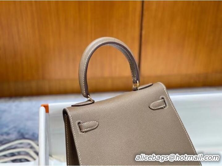 Sophisticated Hermes Kelly 20cm Shoulder Bags Epsom KL2750 gray&gold