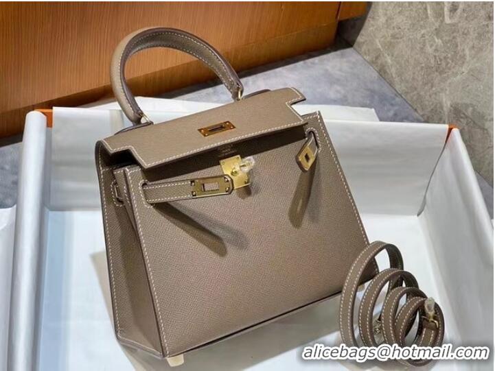 Sophisticated Hermes Kelly 20cm Shoulder Bags Epsom KL2750 gray&gold