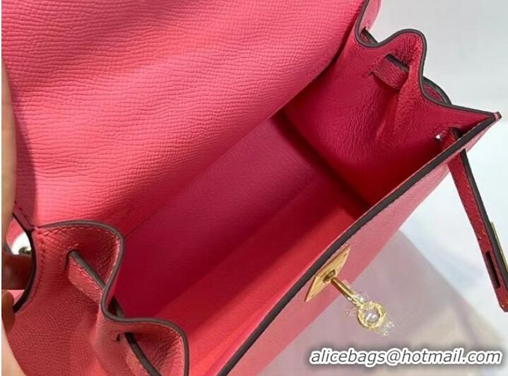 Good Promotional Hermes Kelly 20cm Shoulder Bags Epsom KL2750 Plum&gold