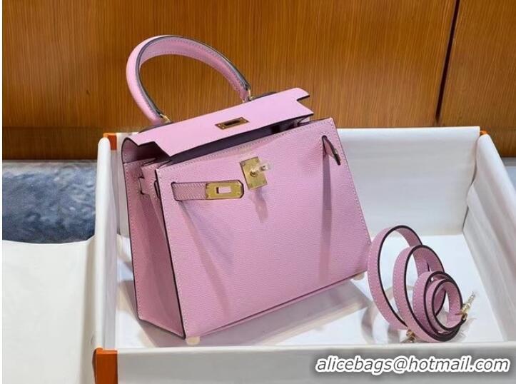 Good Quality Hermes Kelly 20cm Shoulder Bags Epsom KL2750 light pink&gold