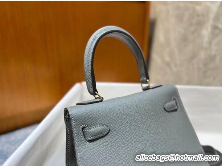 Most Popular Hermes Kelly 20cm Shoulder Bags Epsom KL2750 Iron gray&gold