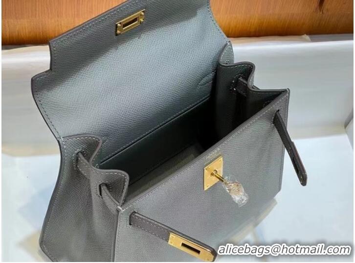 Most Popular Hermes Kelly 20cm Shoulder Bags Epsom KL2750 Iron gray&gold