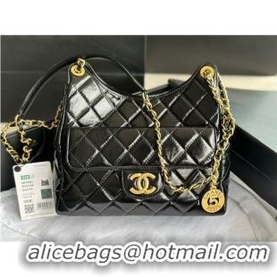 Trendy Design CHANEL 2023 HANDBAG Shiny Calfskin AS3609 Black & gold-Tone Metal