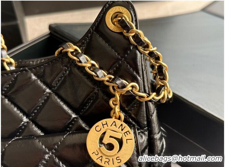 Trendy Design CHANEL 2023 HANDBAG Shiny Calfskin AS3609 Black & gold-Tone Metal