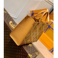 Promotional Louis Vuitton Onthego MM Tote Bag in Embroidered Quilted Leather M46015 Arizona Brown 2022