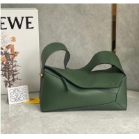 Unique Discount Loewe Original Leather Bag LE10188 blackish green