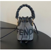 Famous Brand Fendi MON TRESOR mini-bag 8BS010A3 black&white