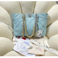 Good Product CHANEL 19 SHOPPING BAG 3660 sky blue