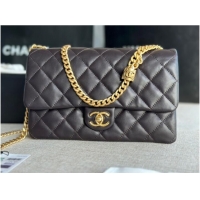 Top Design CHANEL FLAP BAG Lambskin & Gold-Tone Metal AS3609 black