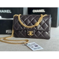 Well Crafted CHANEL FLAP BAG Lambskin & Gold-Tone Metal AS3393 black