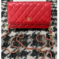 Top Design Chanel WALLET ON CHAIN AP3035 red