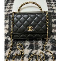 Good Taste Chanel WALLET ON CHAIN Lambskin & Gold-Tone Metal 68113 black