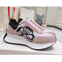 Best Product Alexander McQueen Spring Suede and Fabric Sneakers Light Pink 090976