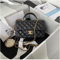 Top Grade Chanel MINI FLAP BAG WITH TOP HANDLE AS2431 black