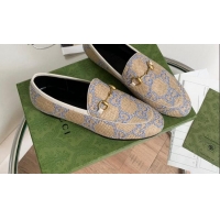 Good Product Gucci Raffia-Like Loafer Beige/Blu 2081039